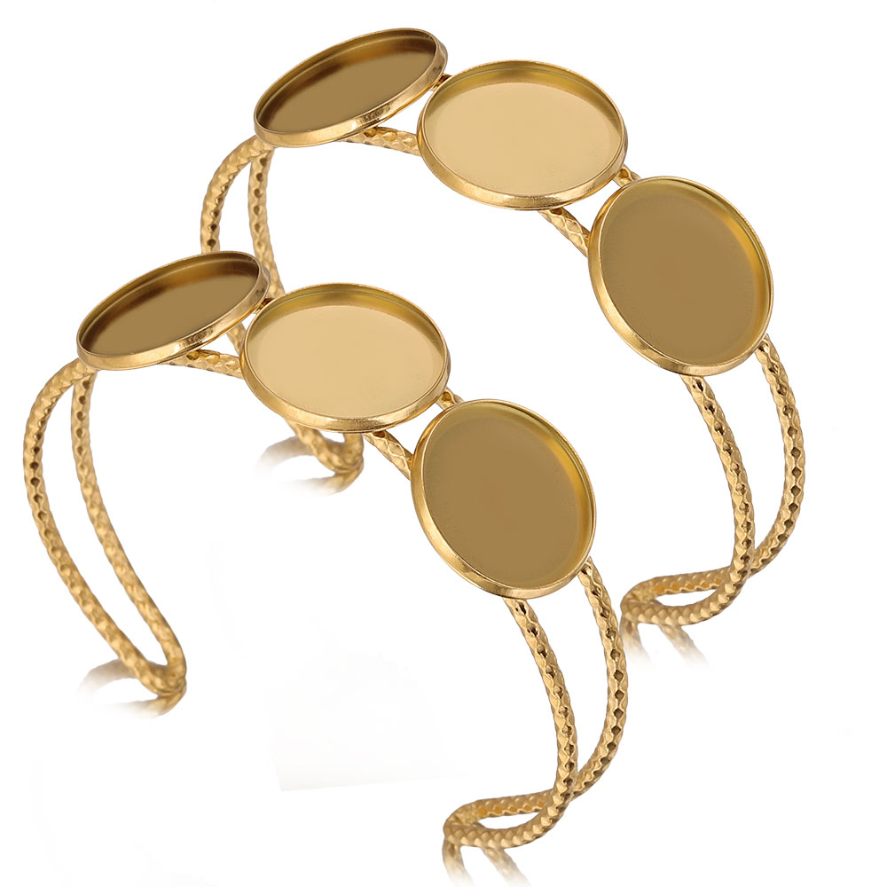 Art Craft Making - 2pcs Stainless Steel Gold Plated Open