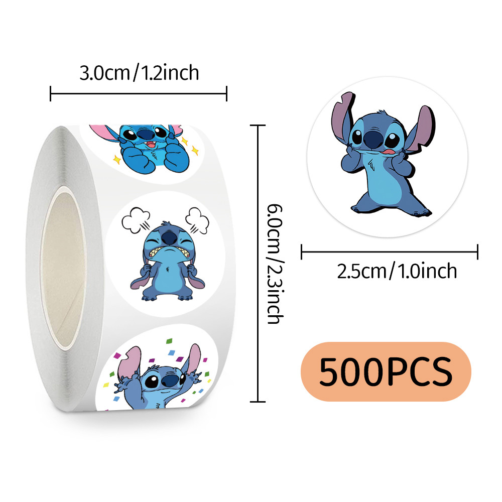 Art Craft Disney - Lovely Stitch Pattern Roll Stickers 500pcs