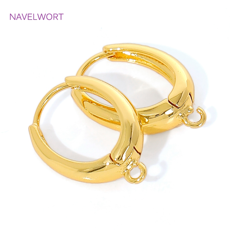 Art Craft Making - 18K Gold Plated Brass Earwires Fasteners,Oval