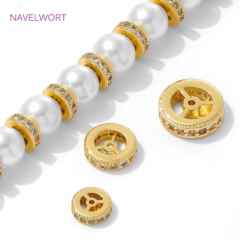 Art Craft Making - 18K Gold Plated Round Wheel Spacer
