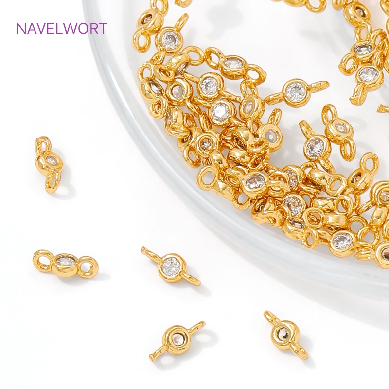 Art Craft Making - 18K Gold Plated With Zircon Connectors