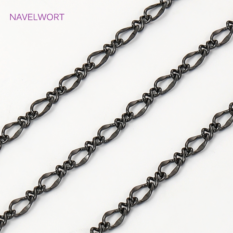 Art Craft Activity - Black Color Oval Thin Chains For