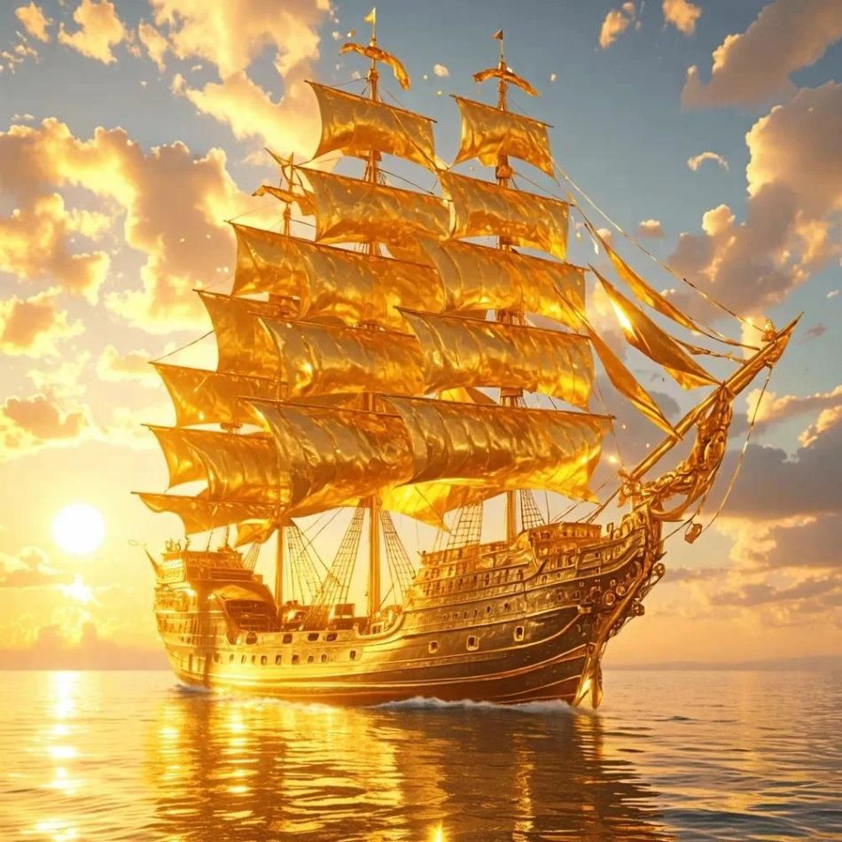 Art Craft Gift Ideas - RUOPOTY Golden Sailboat Diamond Painting Adults