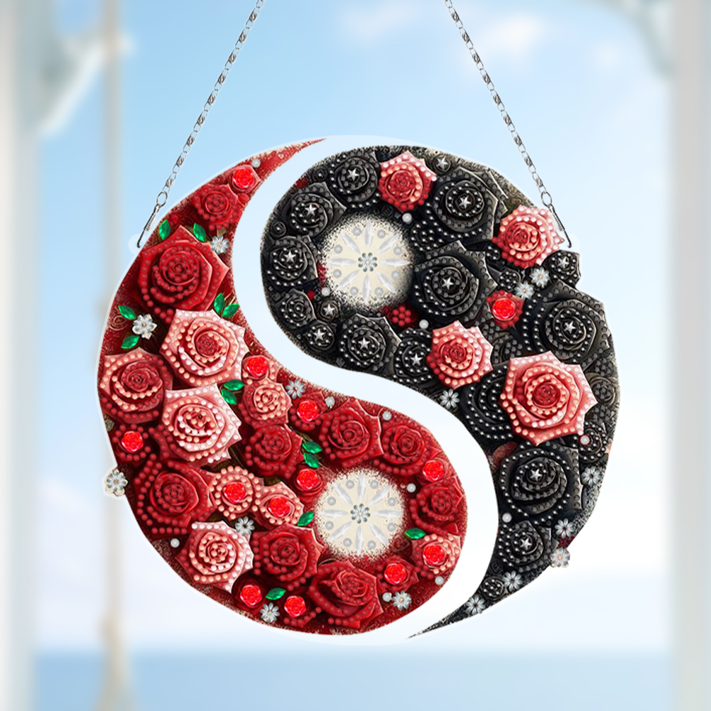 Art Craft Gift Ideas - Elegant Rhinestone Diamond Art Window Pendant