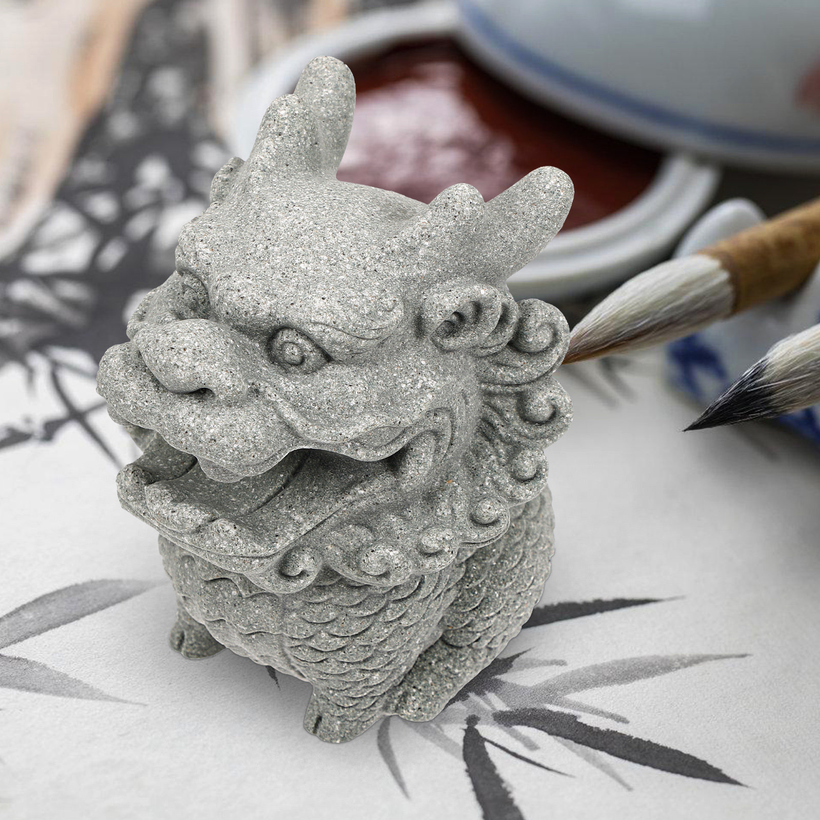 Art Craft Lion - Stone Lion Paperweight Decorative Desktop Stone