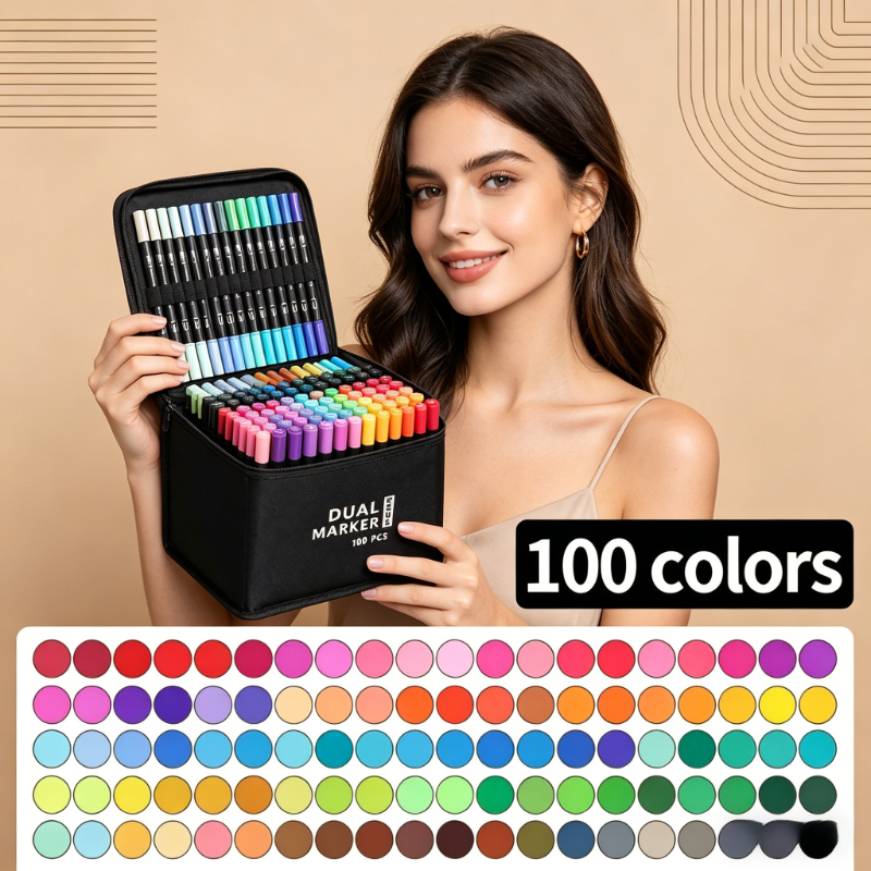 Watercolor Brush Pen - 100 Colors Dual Tip Watercolor Brush
