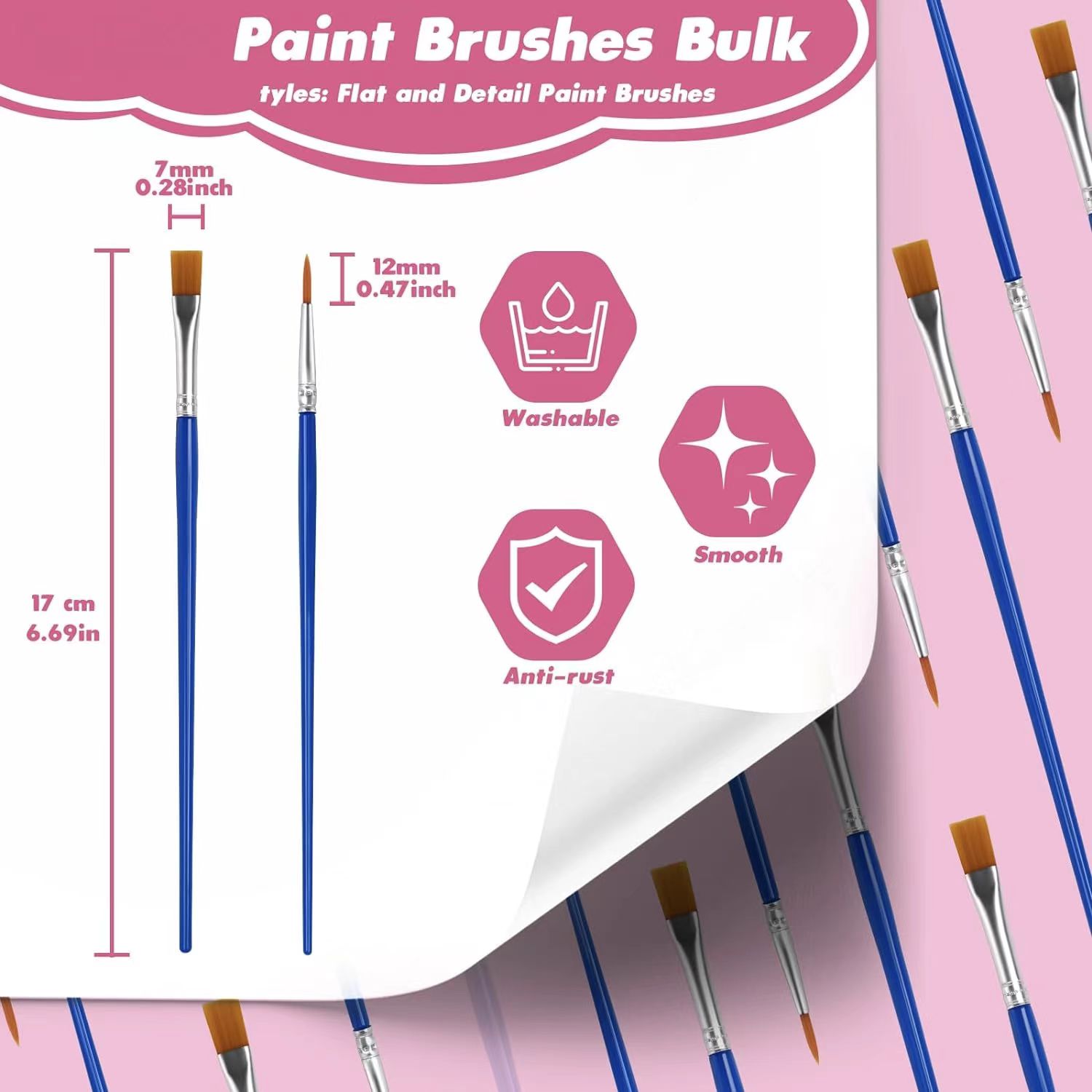 50/100Pcs Painting Oil Brushes – Watercolor Brush Pen Bewertung und Preis