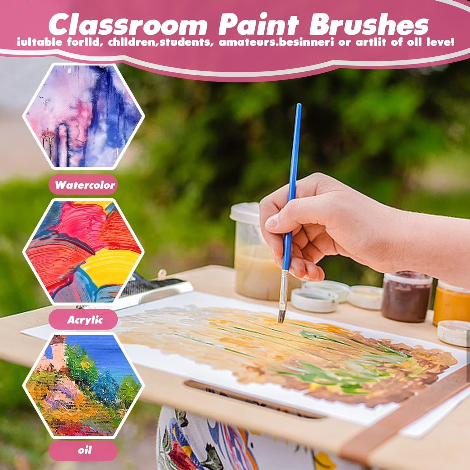 50/100Pcs Painting Oil Brushes – Watercolor Brush Pen Bewertung und Preis