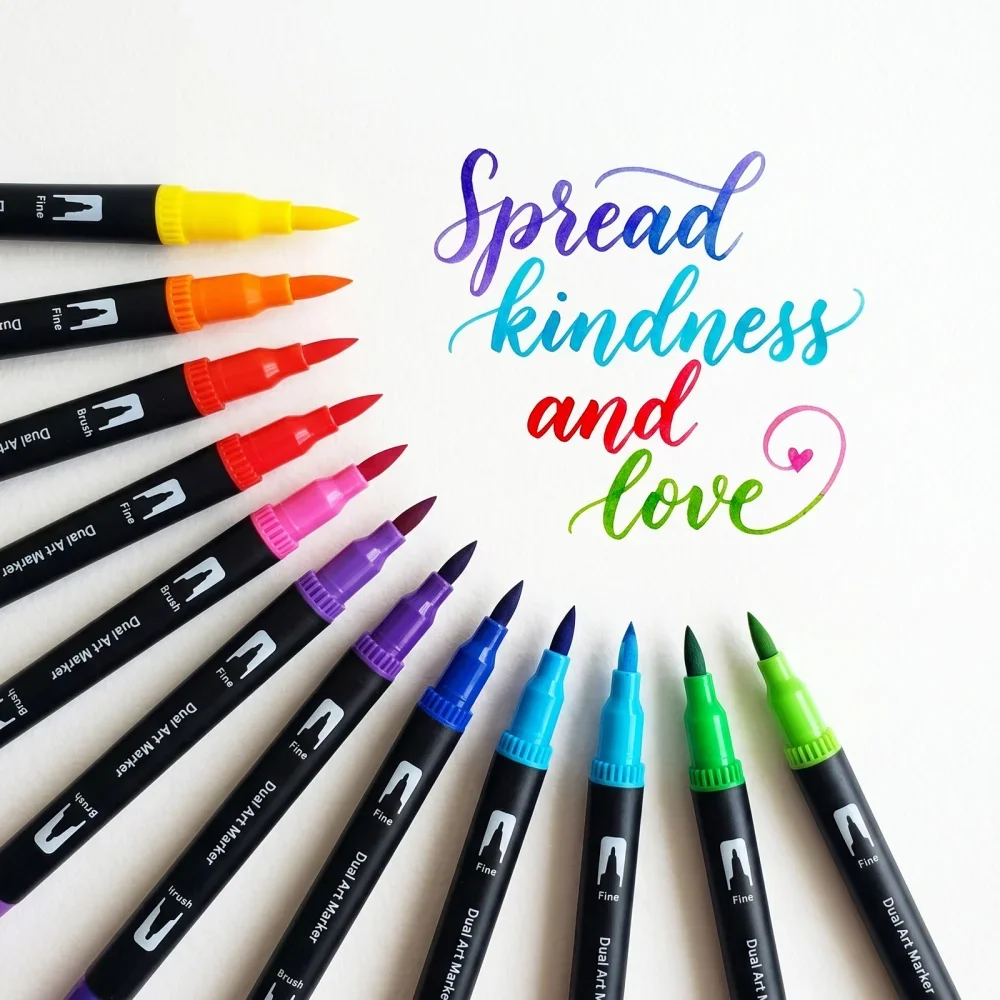 12-60 Colors Dual Tip Brush an – Watercolor Brush Pen Bewertung und Preis