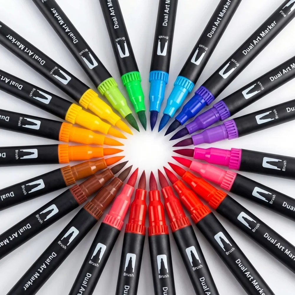 12-60 Colors Dual Tip Brush an – Watercolor Brush Pen Bewertung und Preis