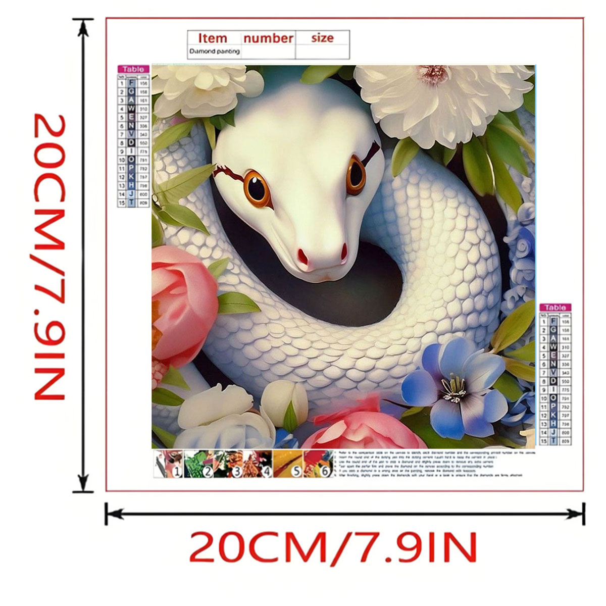 1 set of White Snake Diamond P – Art Craft Animals Bewertung und Preis
