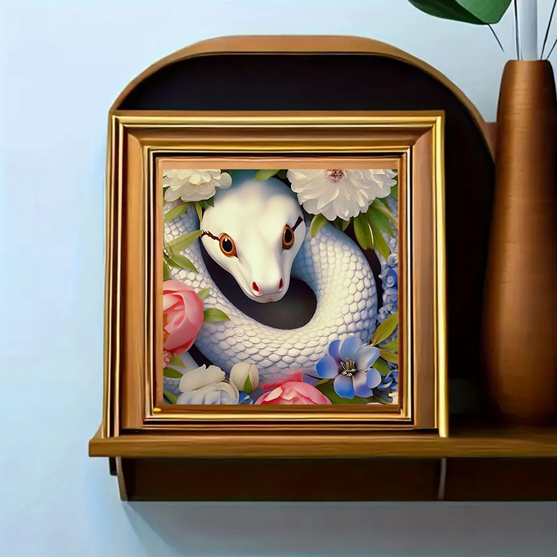 1 set of White Snake Diamond P – Art Craft Animals Bewertung und Preis