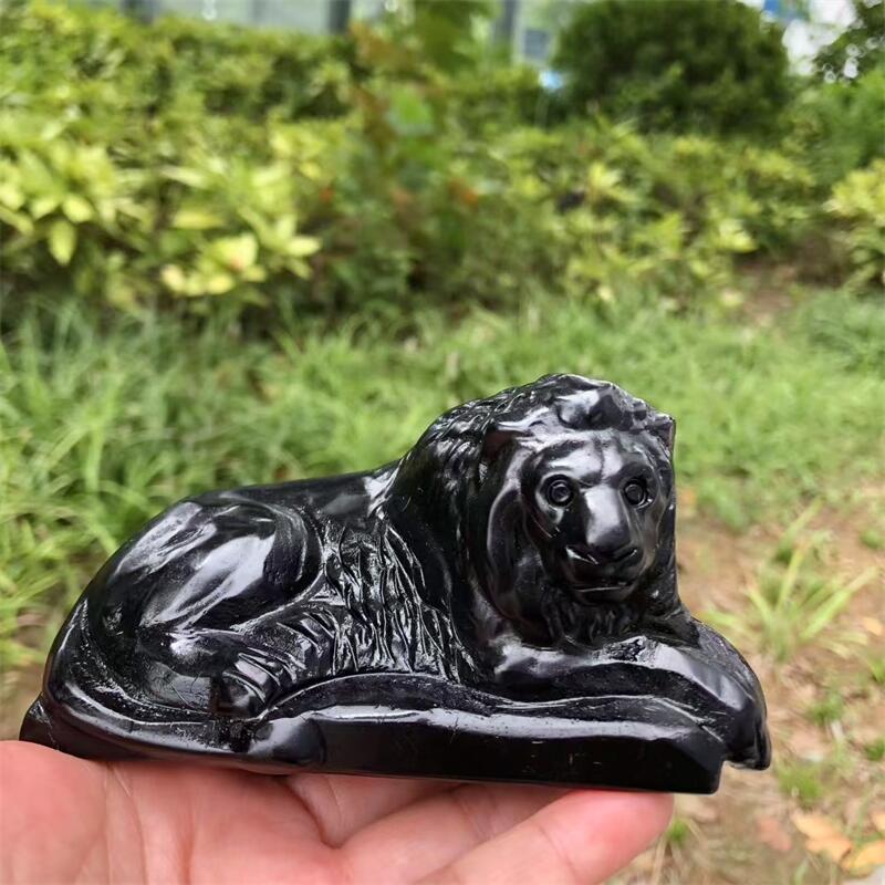 Natural Black Obsidian Lion Ca – Art Craft Lion Bewertung und Preis