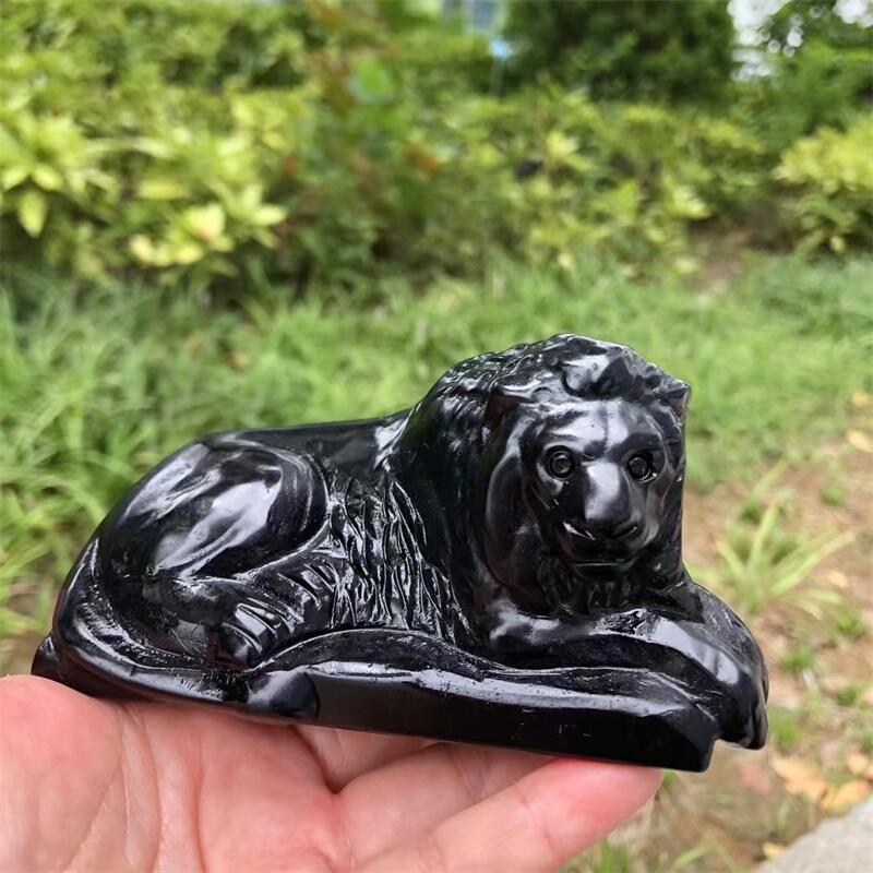 Natural Black Obsidian Lion Ca – Art Craft Lion Bewertung und Preis
