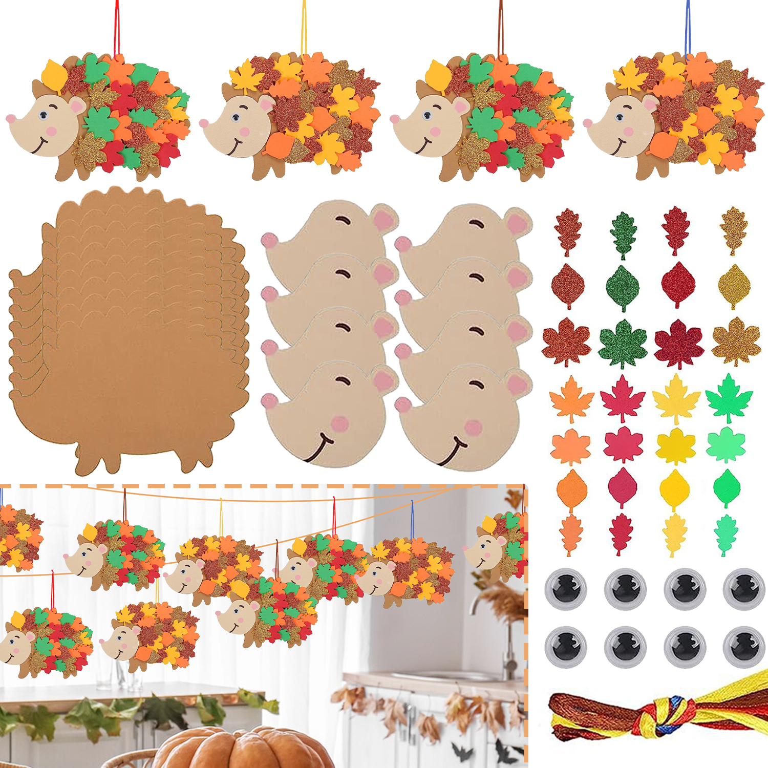 8pcs Hedgehog Foam Stickers He – Art And Craft Autumn Bewertung und Preis
