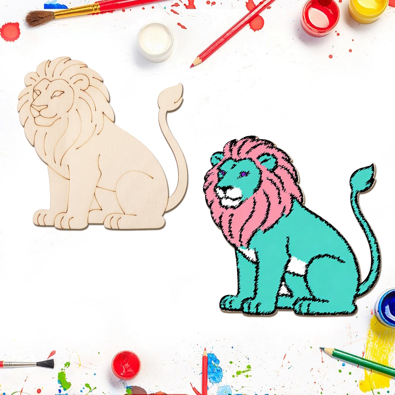 10pcs/set Unfinished Wood Lion – Art Craft Lion Bewertung und Preis