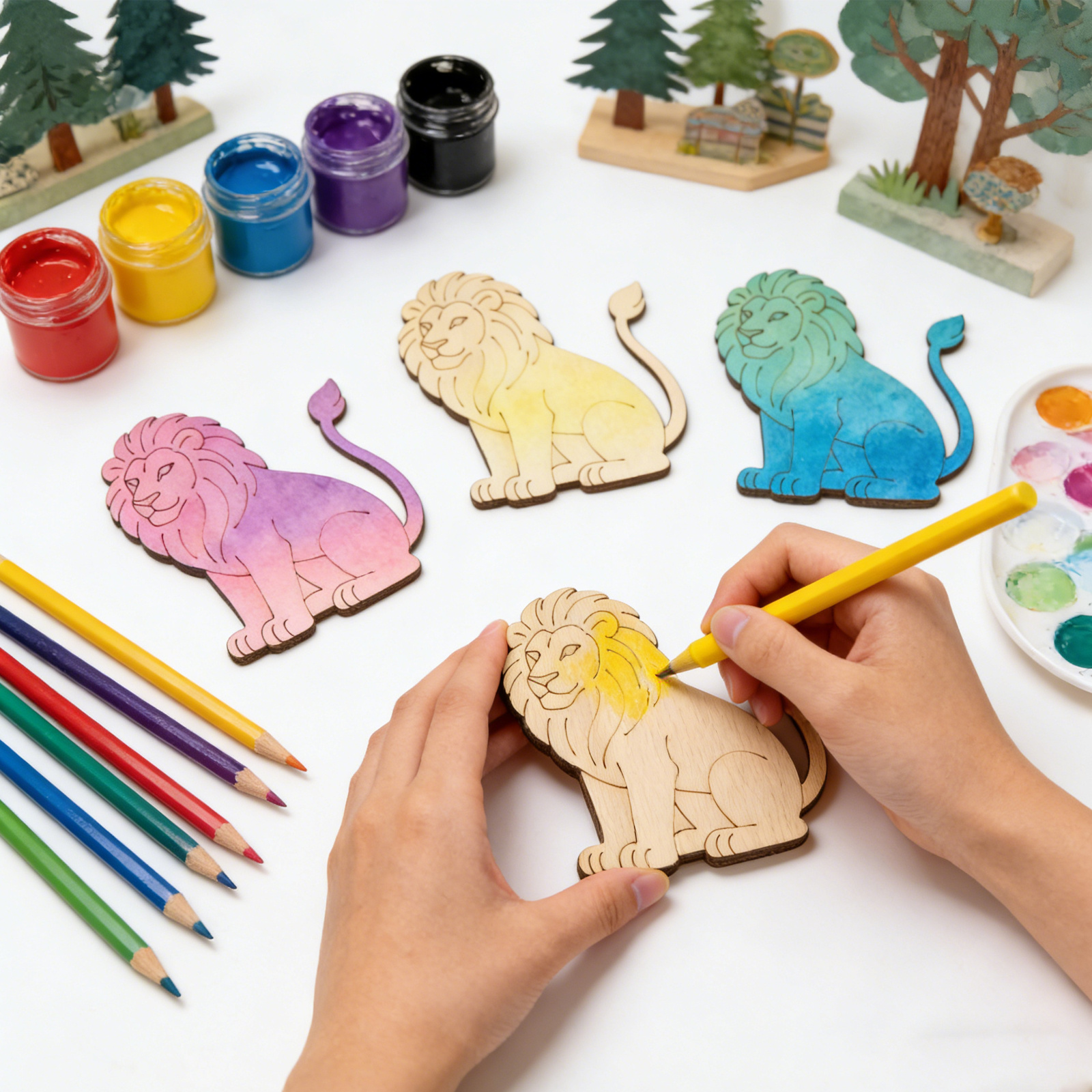 10pcs/set Unfinished Wood Lion – Art Craft Lion Bewertung und Preis