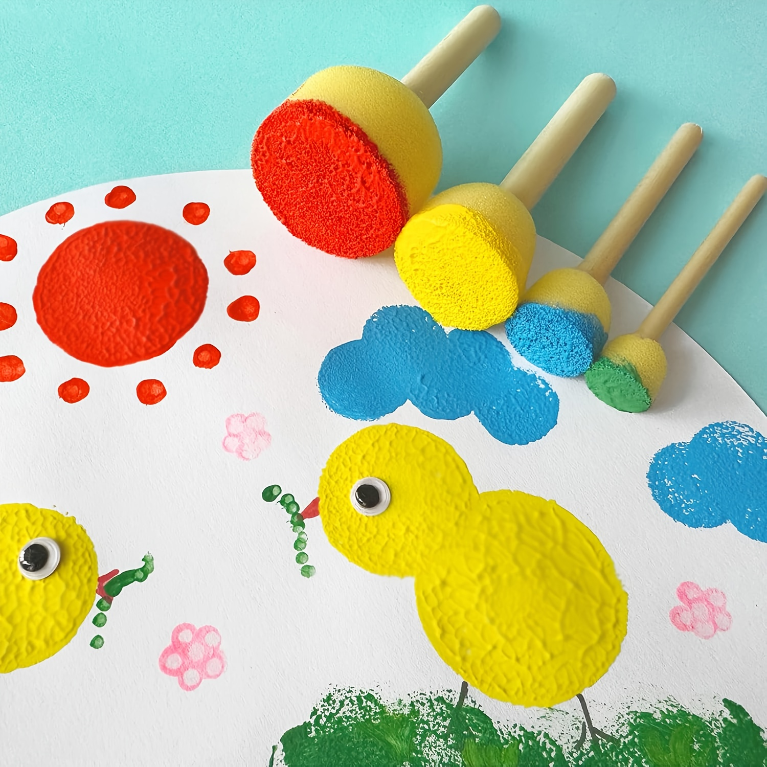 28 Pieces Round Sponge Brush,  – Watercolor Brush Pen Bewertung und Preis