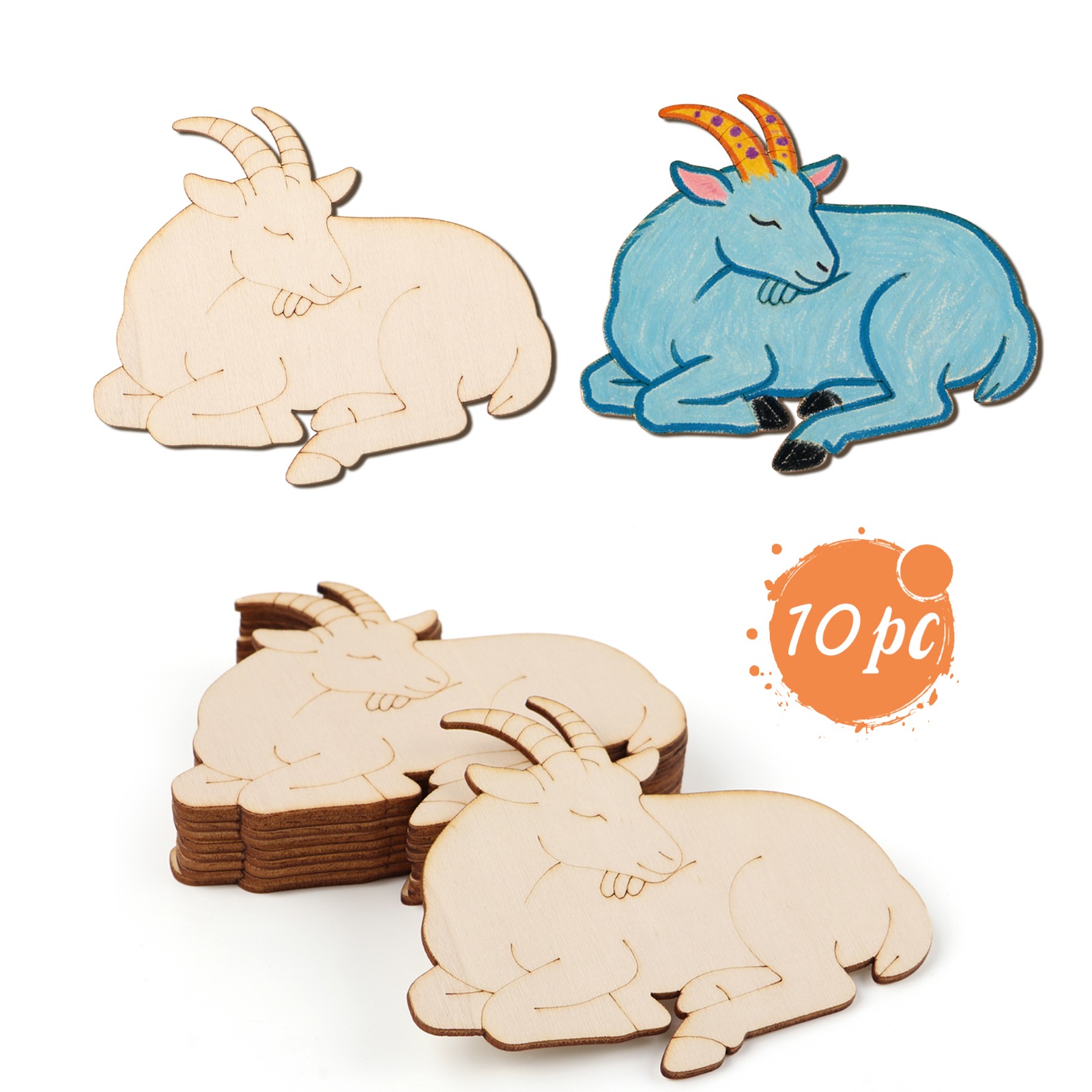10pcs/set Unfinished Wood Shee – Art Craft Animals Bewertung und Preis