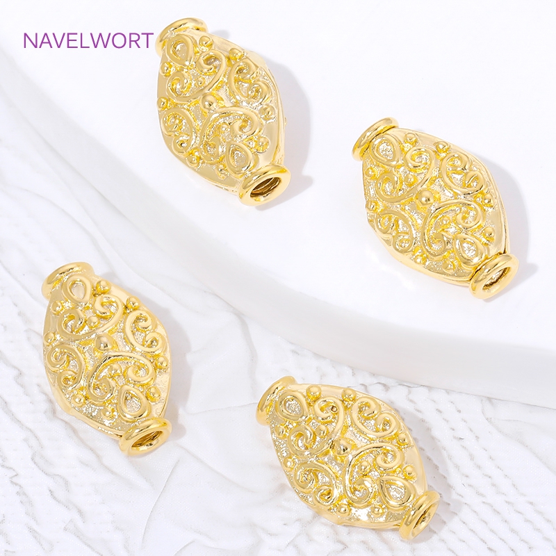 18K Gold Plated Oval Loose Bea – Art Craft Making Bewertung und Preis