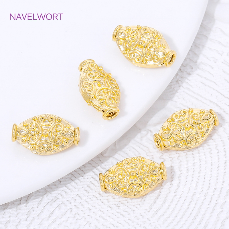 18K Gold Plated Oval Loose Bea – Art Craft Making Bewertung und Preis